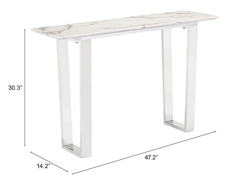 Console Table White & Silver - Atlas