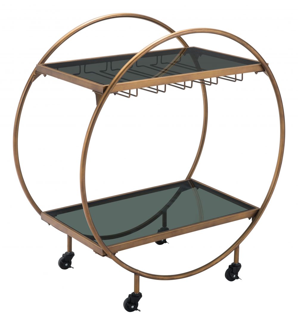 Bar Cart Brass & Black