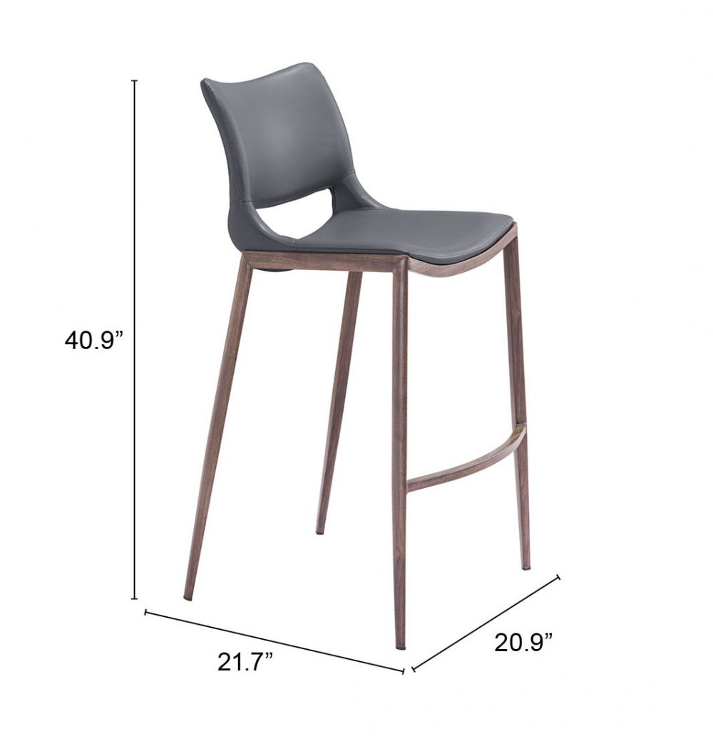 Barstool Dark Gray & Walnut - Ace