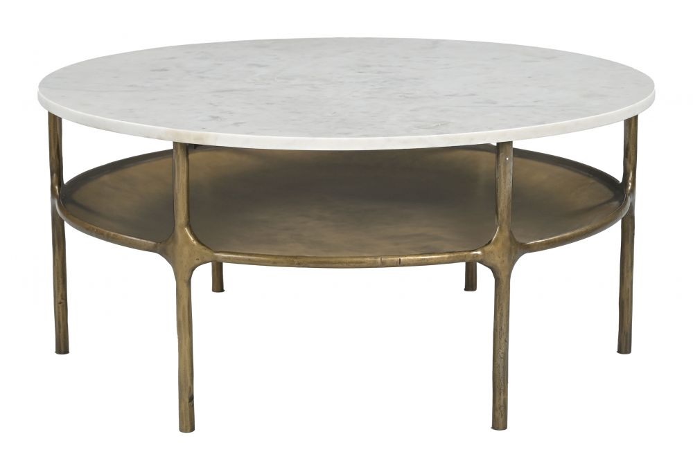 Coffee Table White & Brass - Bild