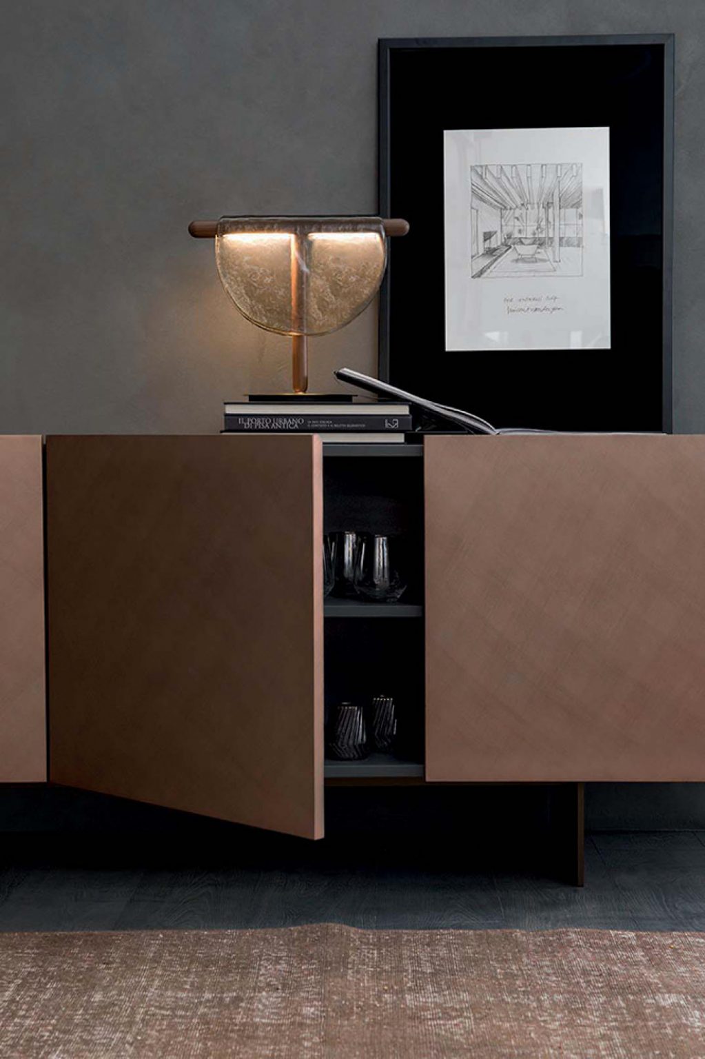 Coated 4 Door Sideboard