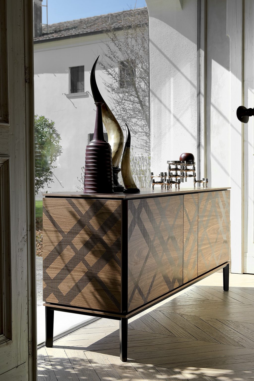 Tartan 2 Door Central Drawer Sideboard