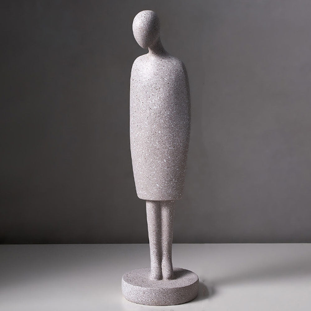 Ceramic Standing Man Sculpture - Grey - Goraya Nesting