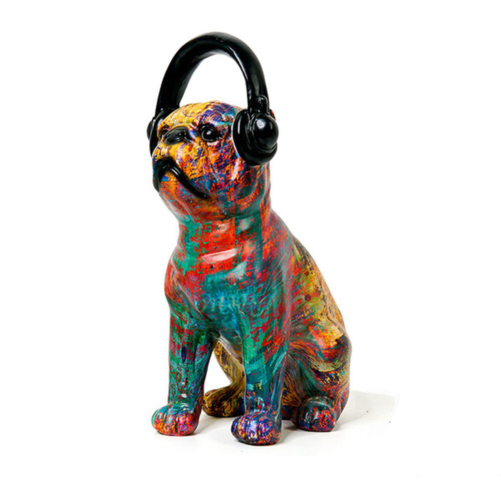 Dog with Headphones Resin Graffiti Sculpture - Goraya Nesting