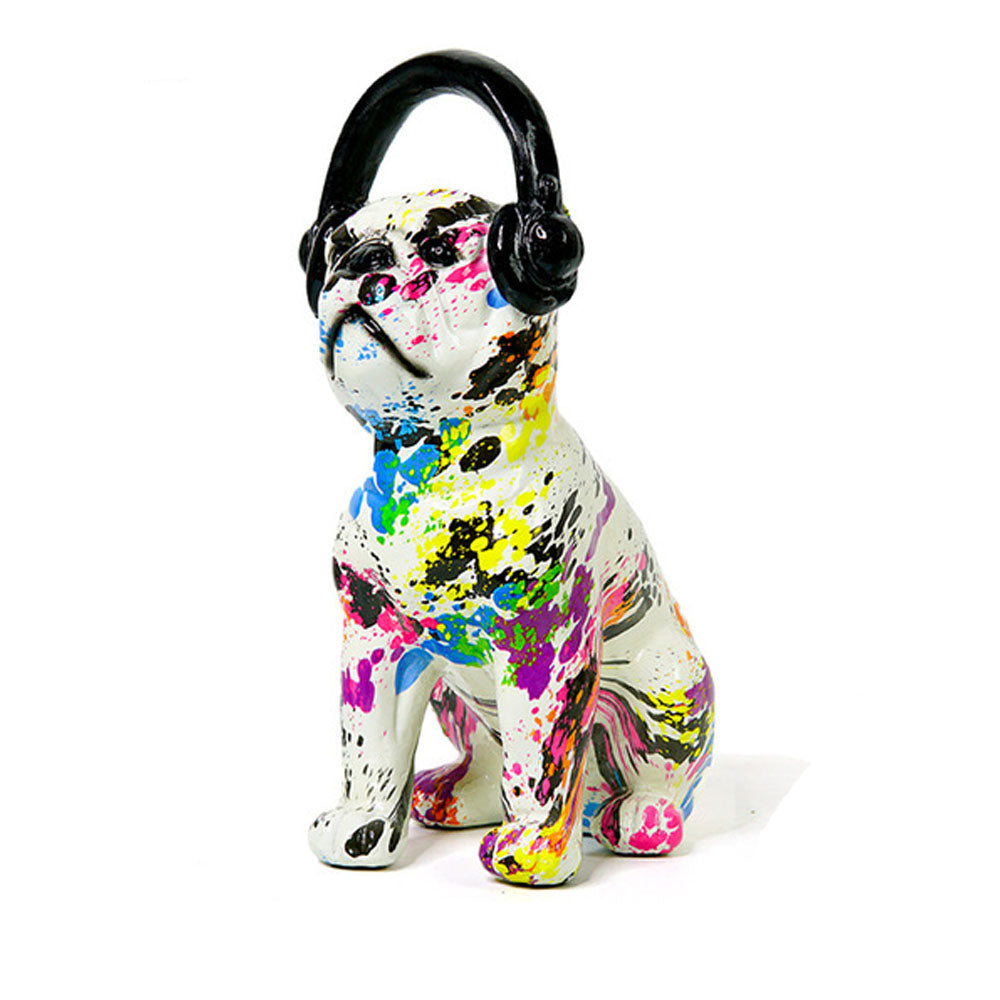 Dog with Headphones Resin Graffiti Sculpture - Goraya Nesting