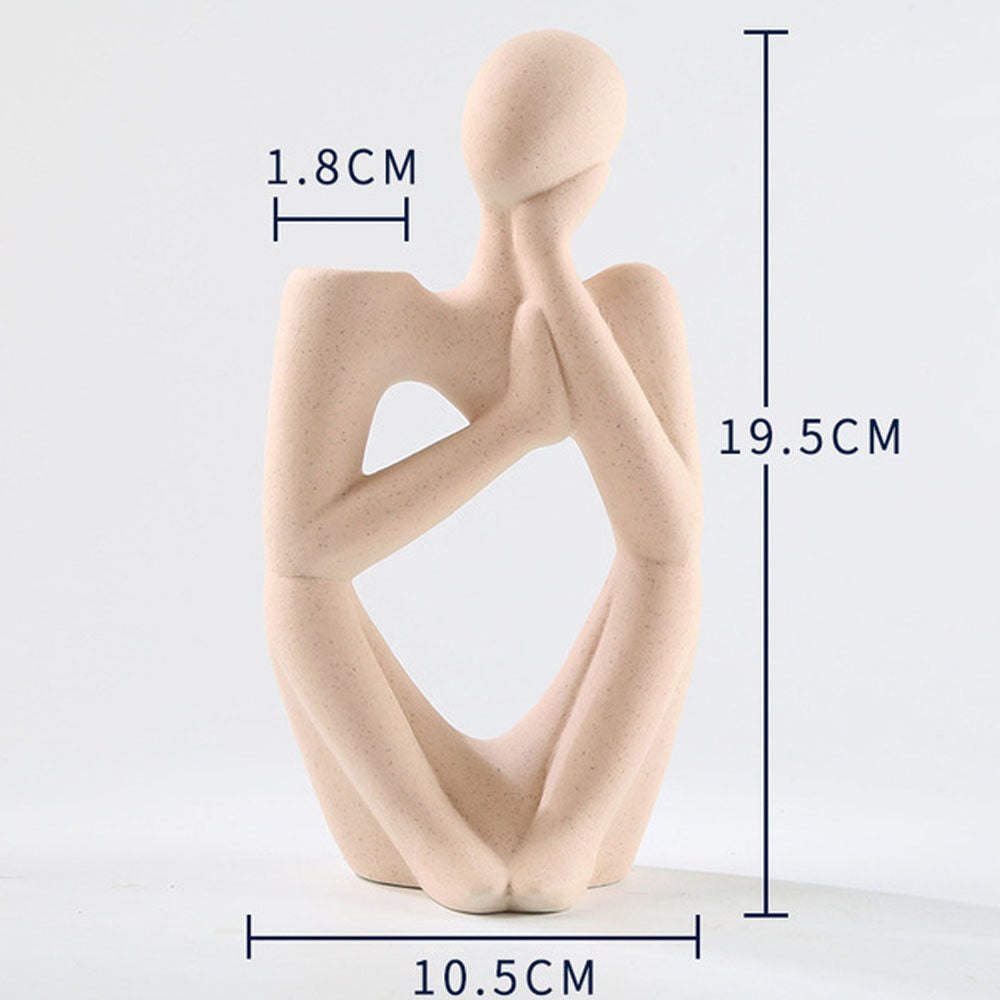 Heart-Shaped Ceramic Thinker Statue Vase - Goraya Nesting