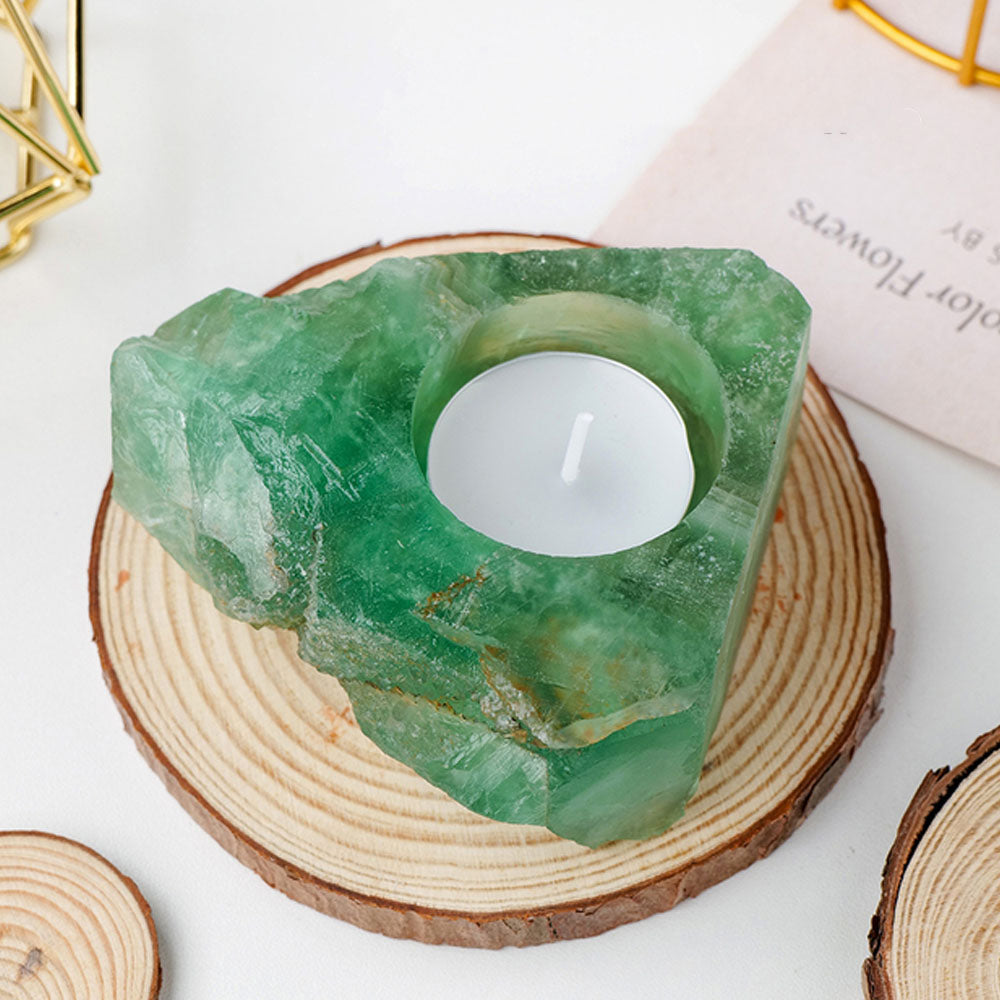 Natural Crystal Raw Stone Irregular Candle Holder - Goraya Nesting -