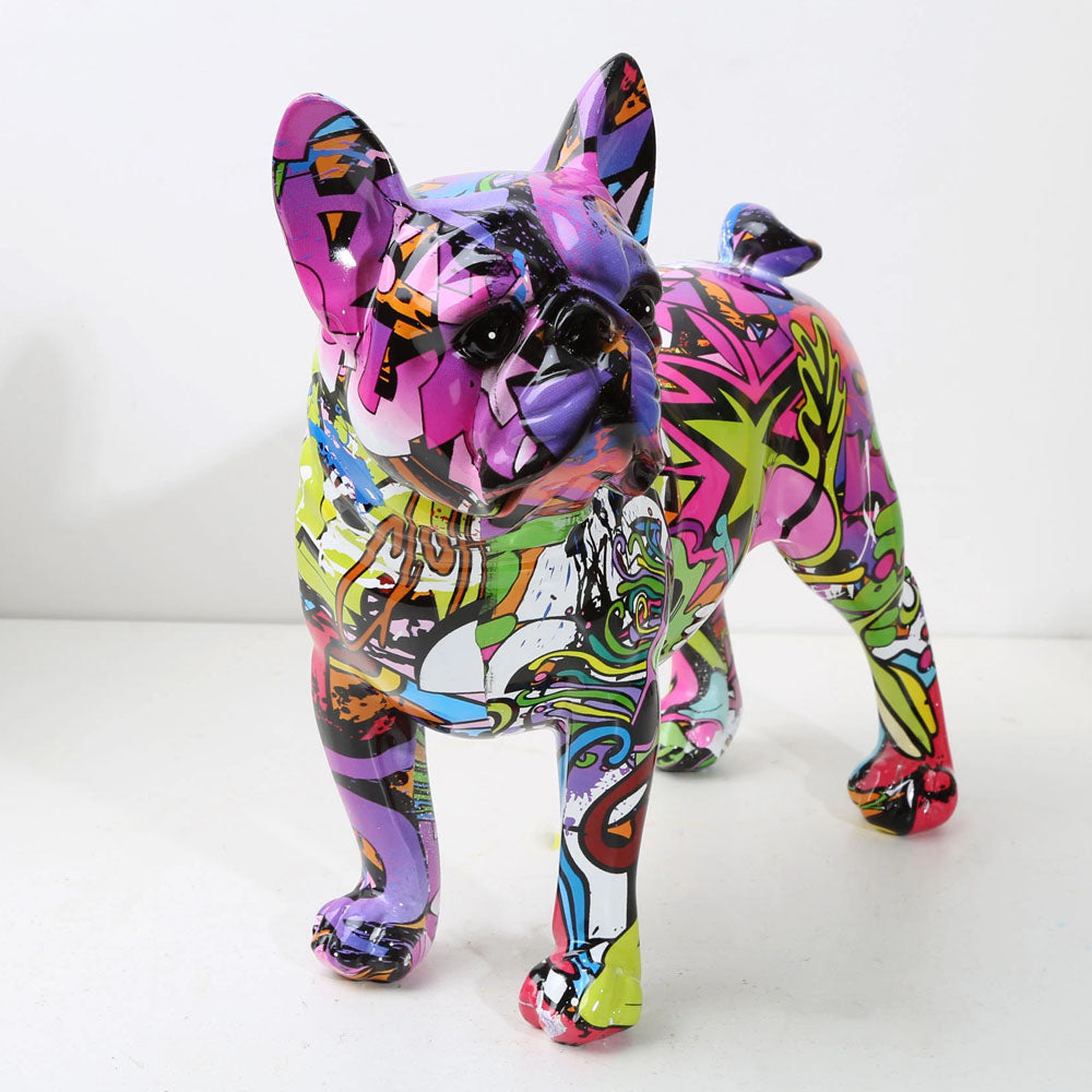 Resin Graffiti Bulldog Sculpture - Goraya Nesting