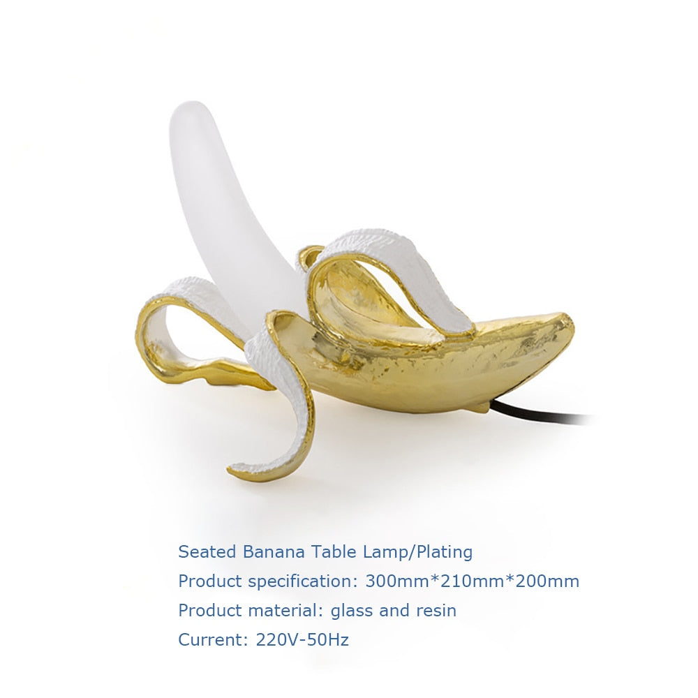 LED Table Lamp with Banana Glass and Resin Design - Goraya Nesting