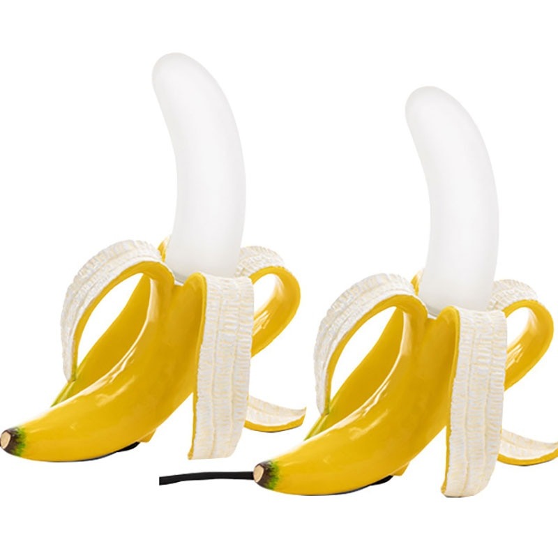 LED Table Lamp with Banana Glass and Resin Design - Goraya Nesting