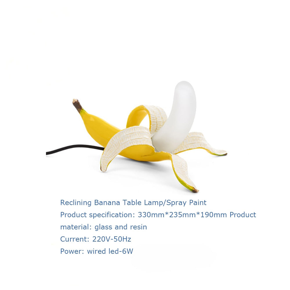 LED Table Lamp with Banana Glass and Resin Design - Goraya Nesting