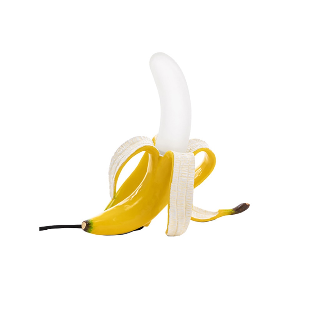 LED Table Lamp with Banana Glass and Resin Design - Goraya Nesting