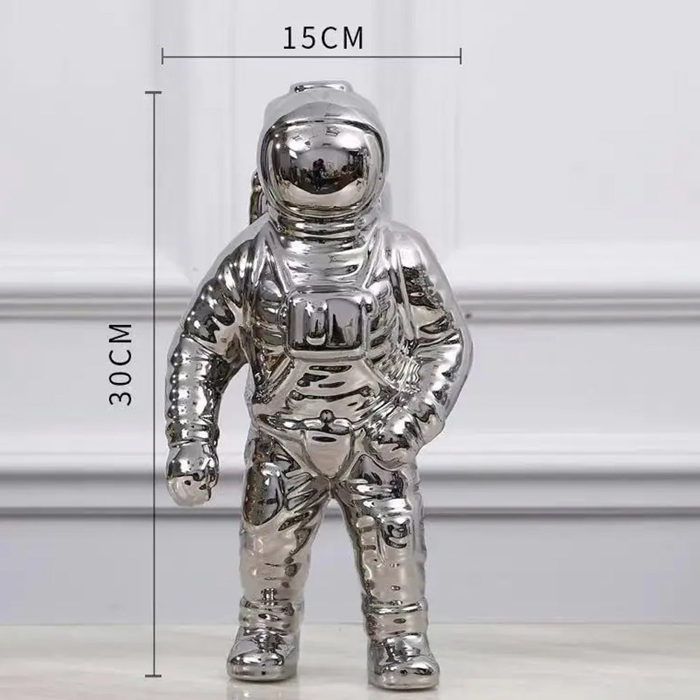 Silver Cosmonaut Space Man Sculpture Vase - Goraya Nesting