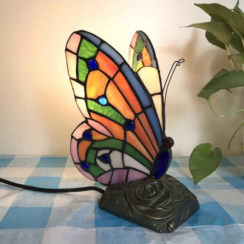 Stunning Stained Glass Butterfly Lamp - Goraya Nesting