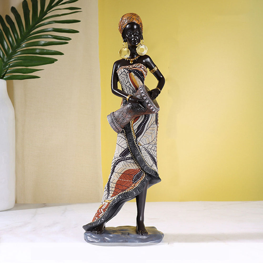 Vintage African Women Resin Sculpture Ornament - Goraya Nesting