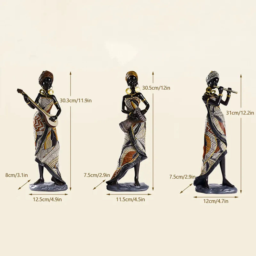 Vintage African Women Resin Sculpture Ornament - Goraya Nesting