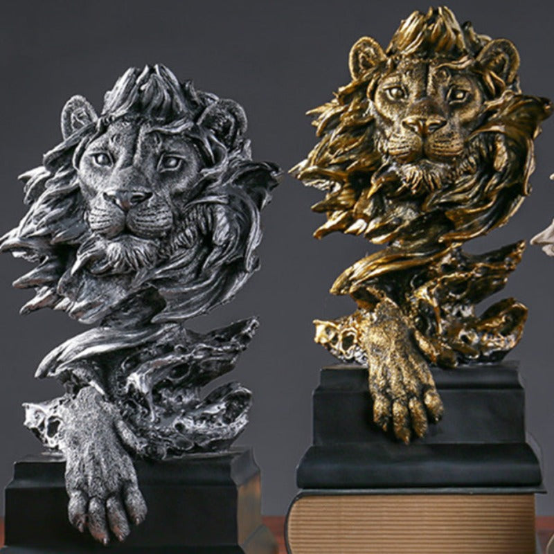 Vintage Lion Head Sculpture - Goraya Nesting