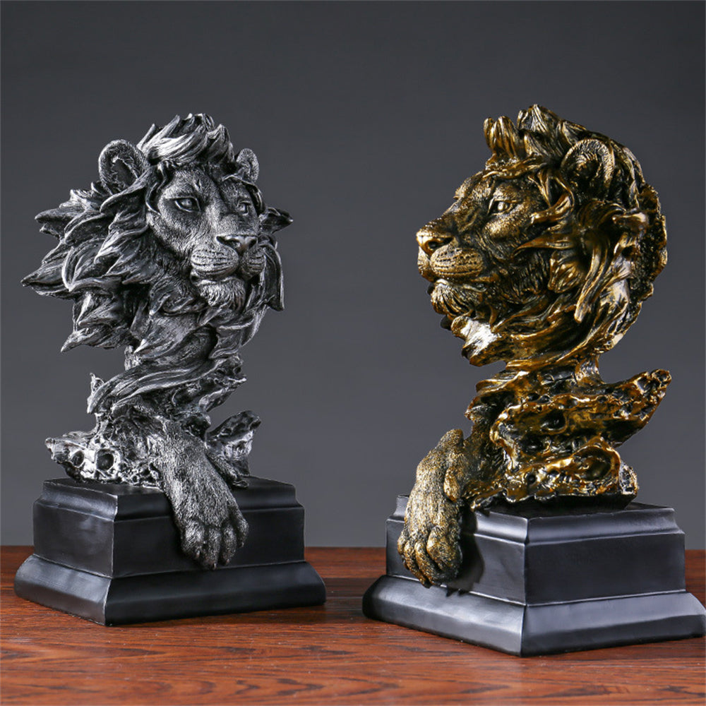 Vintage Lion Head Sculpture - Goraya Nesting