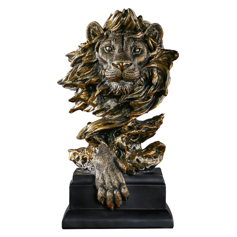 Vintage Lion Head Sculpture - Goraya Nesting