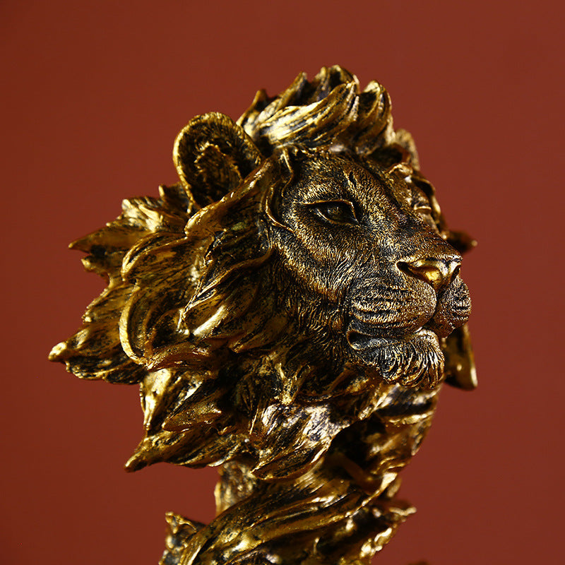 Vintage Lion Head Sculpture - Goraya Nesting