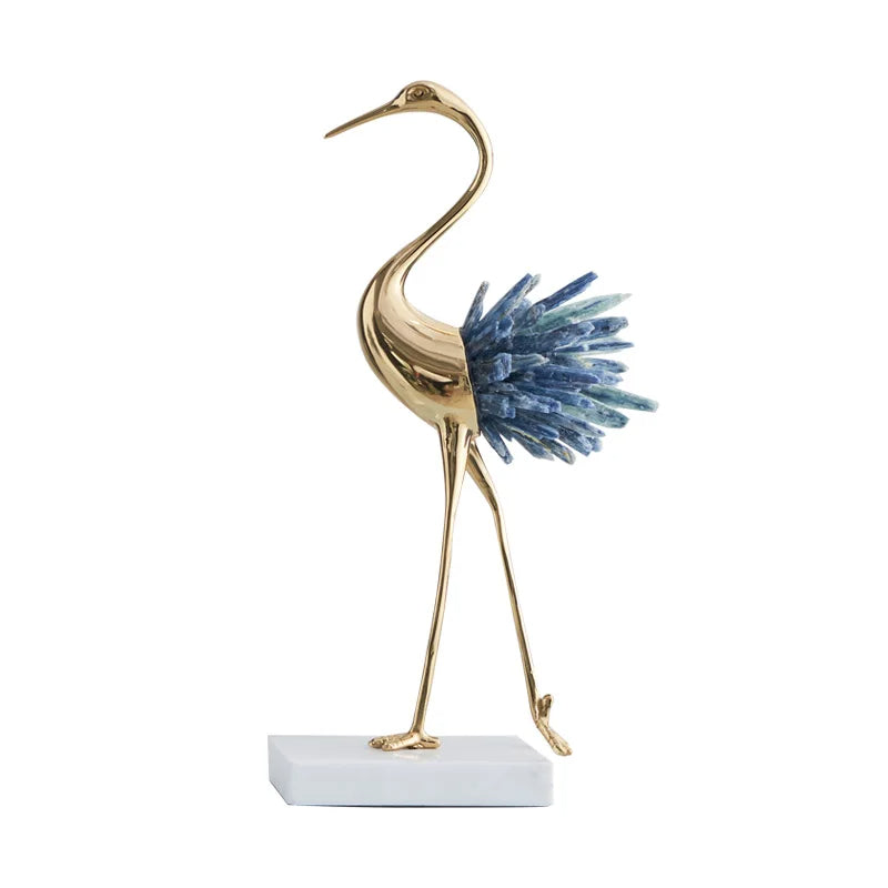 Blue Crystal Swan Decorative Sculpture - Goraya Nesting