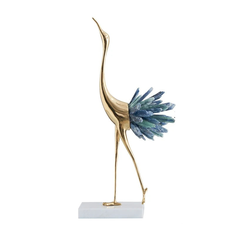 Blue Crystal Swan Decorative Sculpture - Goraya Nesting