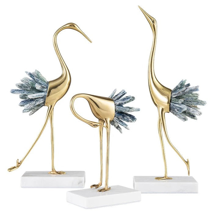 Blue Crystal Swan Decorative Sculpture - Goraya Nesting