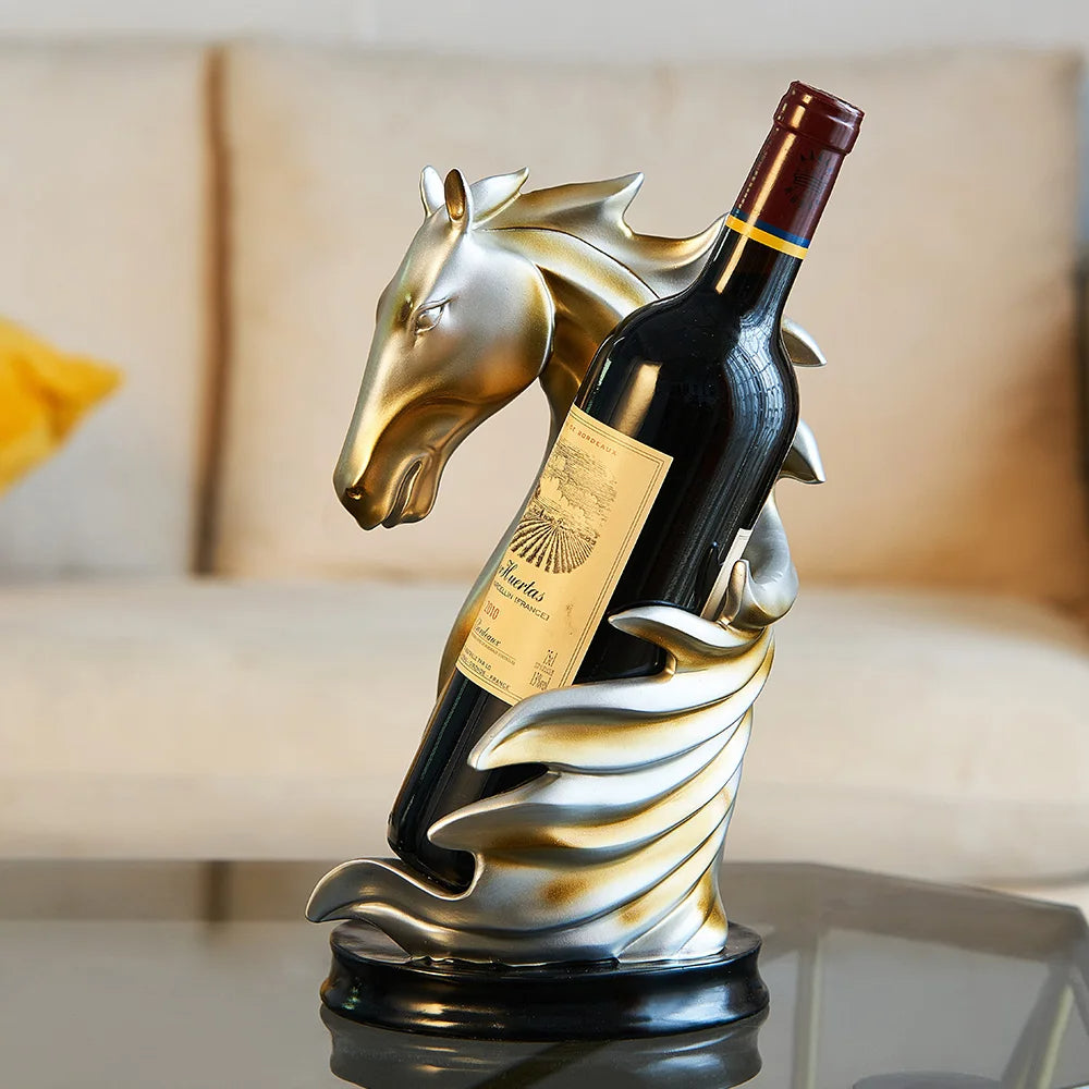Handcrafted Resin Horse Head Wine Rack - Goraya Nesting
