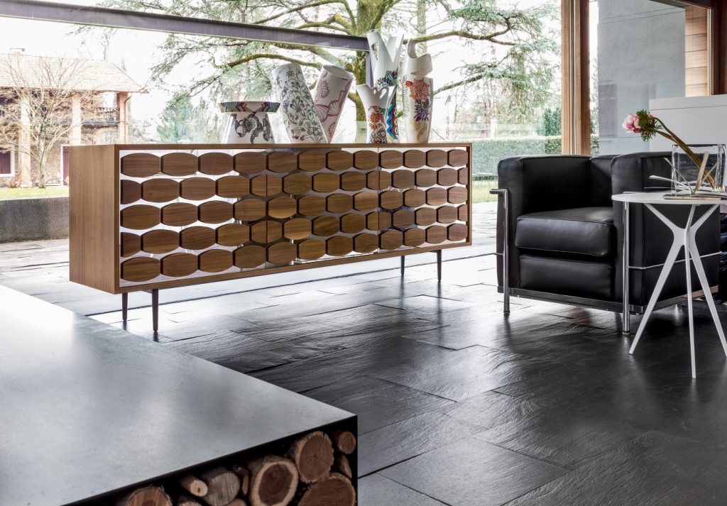 Honey 3 Door Mirror Sideboard