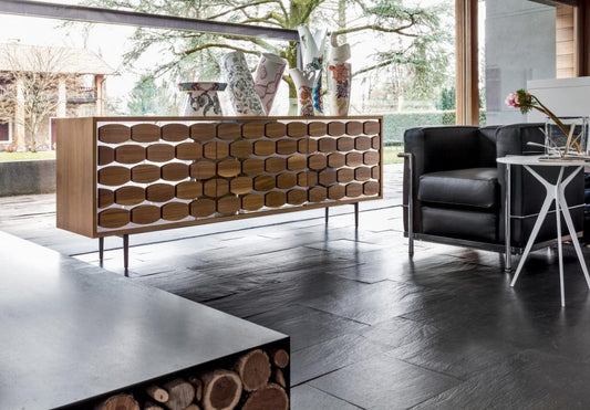 Honey 3 Door Mirror Sideboard