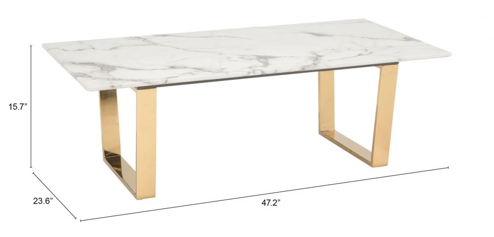 Coffee Table White & Gold - Atlas