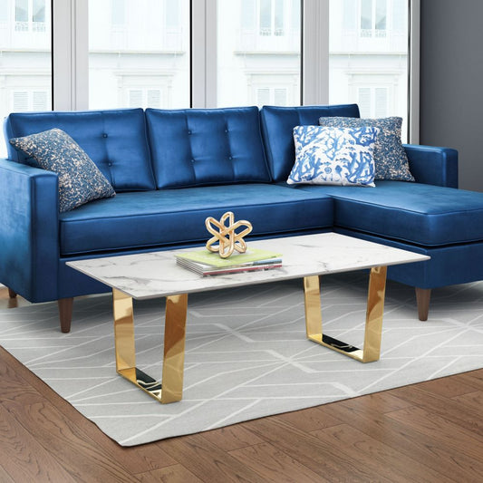 Coffee Table White & Gold - Atlas