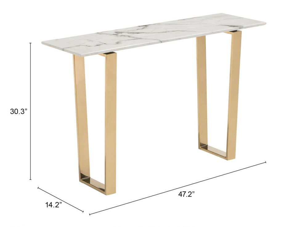 Console Table White & Gold - Atlas