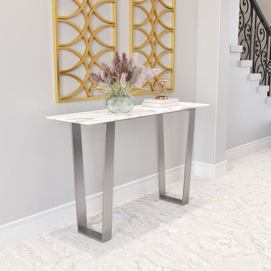 Console Table White & Silver - Atlas