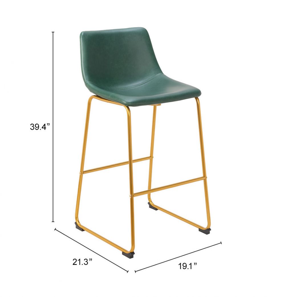 Barstool Green & Gold - Augusta