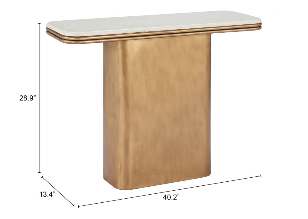 Console Table White & Brass - Cher