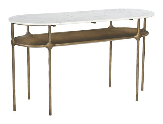 Console Table White & Brass - Bild