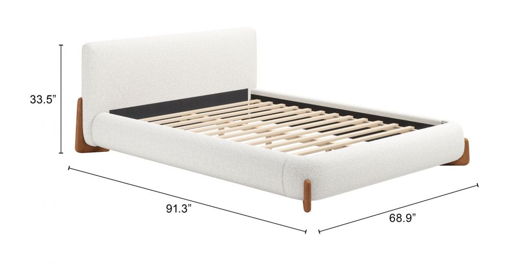 Queen Bed Ivory