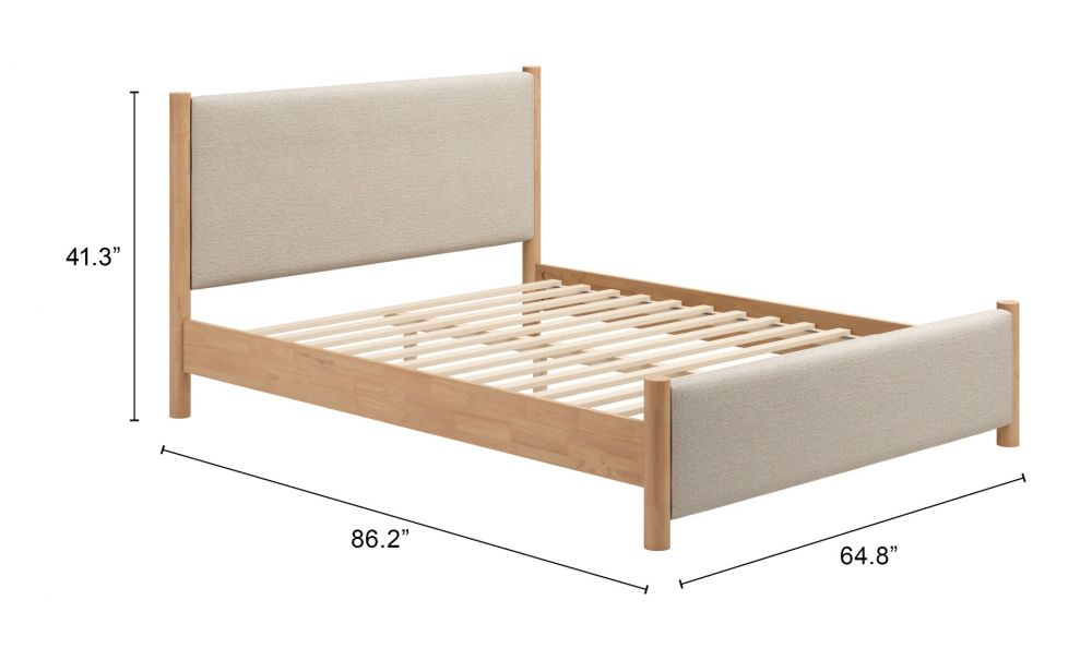 Queen Bed Beige & Natural - Hadi