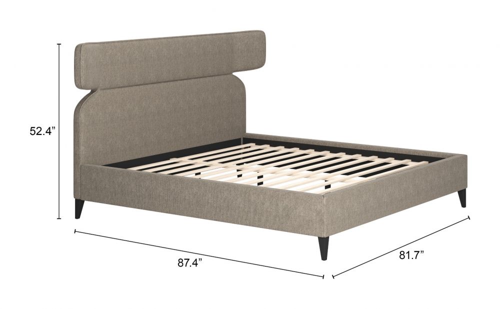 Olive Brown King Bed - Dusa