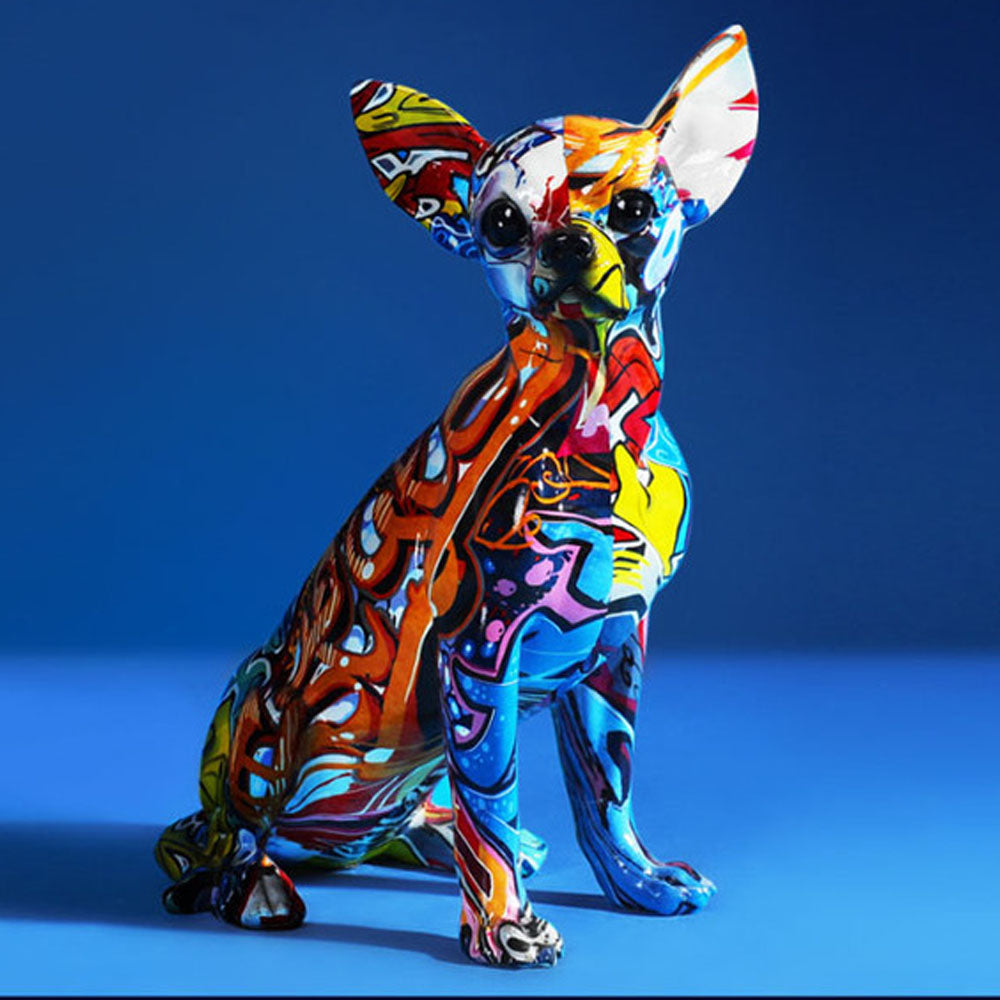 Absract Resin Graffiti Dog Sculpture - Goraya Nesting