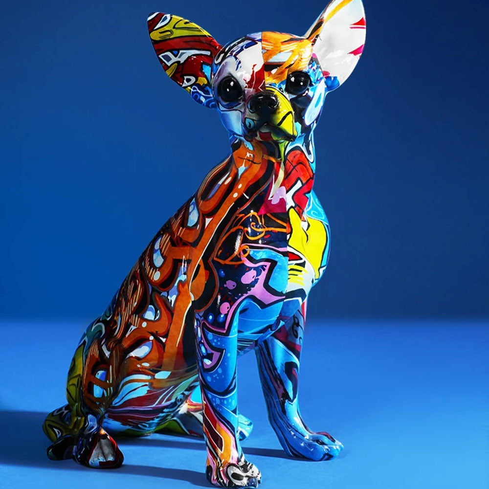 Absract Resin Graffiti Dog Sculpture - Goraya Nesting