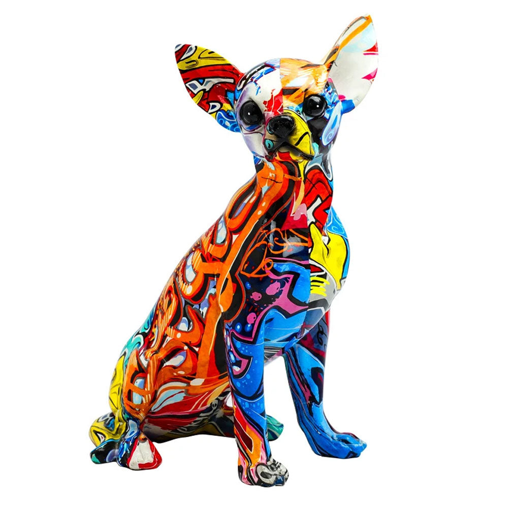 Absract Resin Graffiti Dog Sculpture - Goraya Nesting