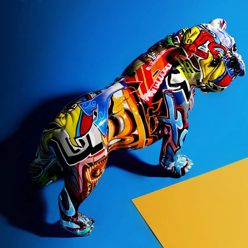 Absract Resin Graffiti Dog Sculpture - Goraya Nesting