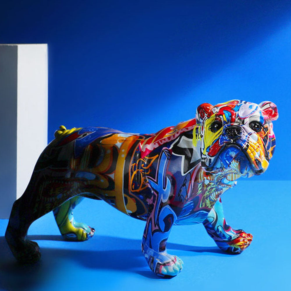 Absract Resin Graffiti Dog Sculpture - Goraya Nesting