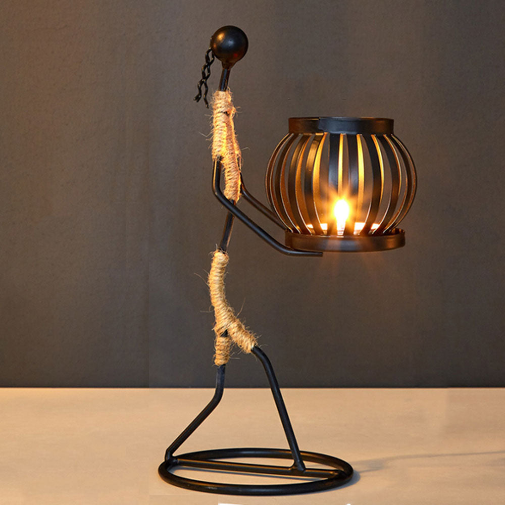 Black Iron Stand Figurine Candle Holder - Goraya Nesting 