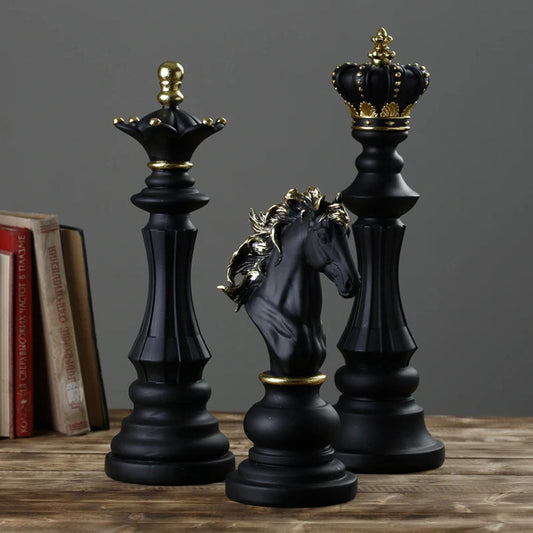 Black Retro Chessmen Ornaments Accent Pieces  - Goraya Nesting 
