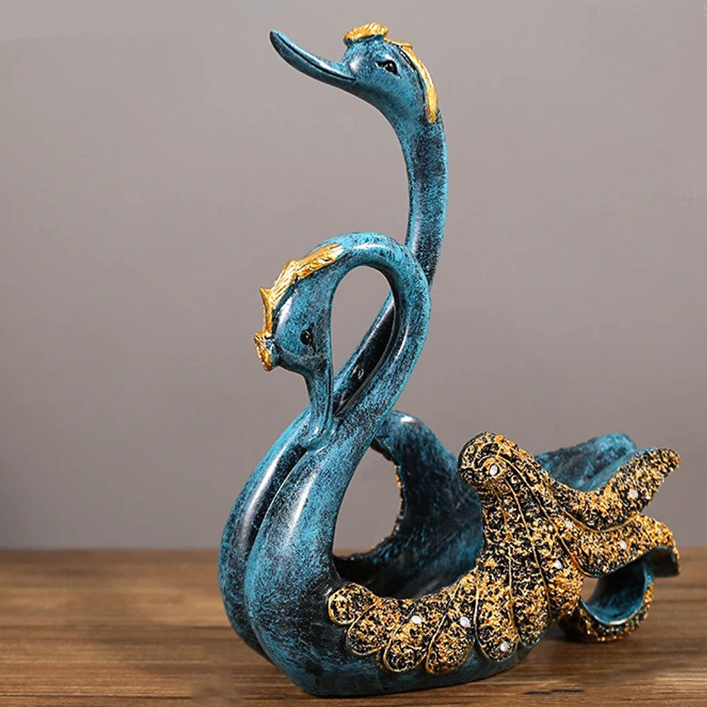 Blue Swan Statue Wine Rack Bottle Holder - Goraya Nesting 