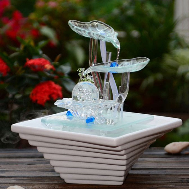 Ceramic Ball Water Fountain with Transfer Design - Goraya Nesting 