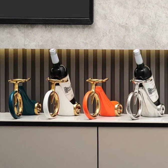 Ceramic Bicycle Wine Rack Sculpture - Goraya Nesting 